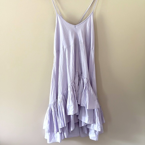 New J. Crew Soft Gauze Cotton Tiered Beach Dress Crinkle Light Purple Size M - Picture 8 of 11
